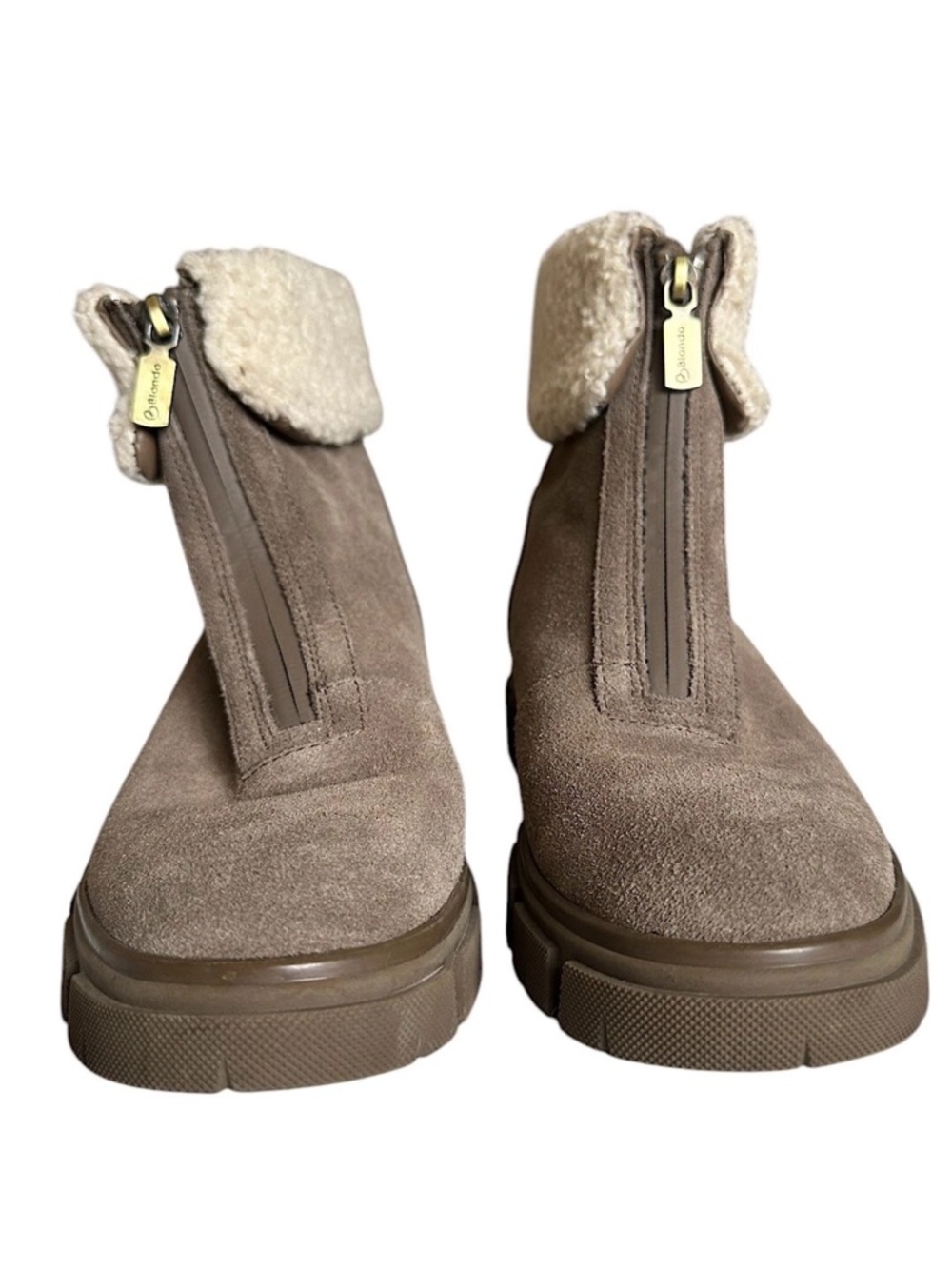 Blondo Women’s Waterproof Faux Fur Boots Suede Brown Size 7.5 Booties Outdoor